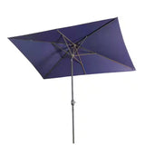 Rectangular Patio Umbrella With Crank Tilt, Polyester UV-Resistant Canopy