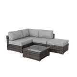Seating Set With Cushions Handcrafted Wicker Design