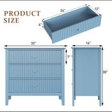 Fluted 3 Drawer Nightstand With Soft Close Slides
