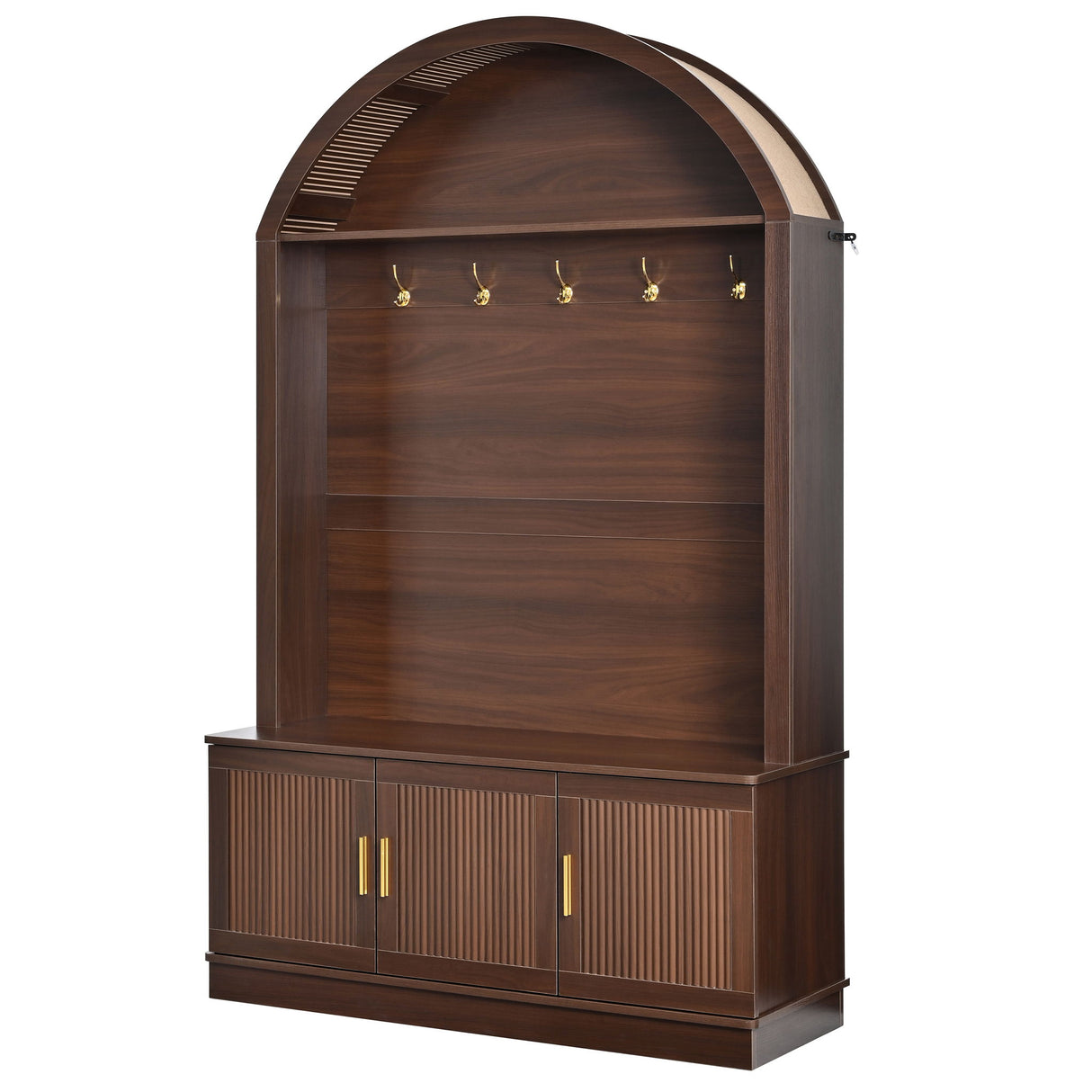 Arched Top Hall Tree With 5 Hooks
