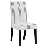 Draper - Upholstered Dining Chair (Set of 2) With Vertical Stripes - Beige