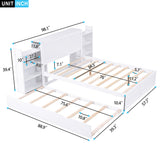 Storage Platform Bed With Pull Out Shelves And Trundle
