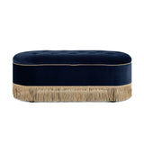 Melinda - Oval Tufted Bullion Fringe Storage Bench