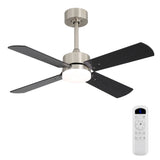 42" Ceiling Fan With Light And Memory Function, DC Reversible Motor, 4 Blades