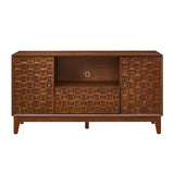TV Stand With 3D Wood Texture - Brown