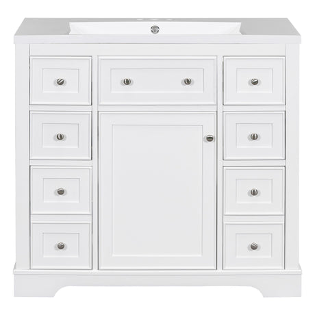 Modern Bathroom Vanity With Sink Combo, 6 Drawers And 1 Cabinet