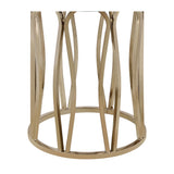 Round Glass Top Table With Polished Metal Base