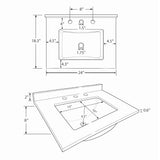 Basin Sink, 0.6" Ultra Thin Profile, Triple Faucet Holes, Sink Only