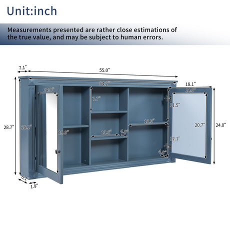 Modern Wall-Mount 2 In 1 Mirror Cabinet With Adjustable Shelves, Soft-Closing Hinges