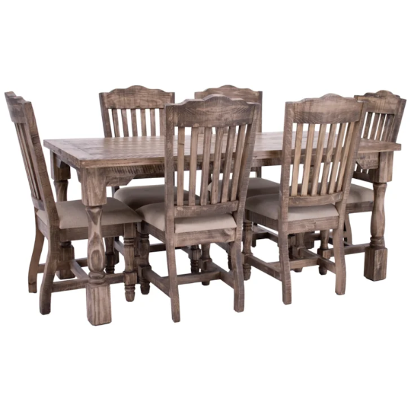 Martha Sandstone Dining Table & 6 Chairs - MARDTS+MARDCSx6