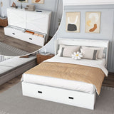 Full Murphy Bed With Storage Drawers, Charging Station, Foldable Panels, And Silent Swivel Wheels