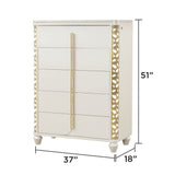 Cinderella - Chest With LED Accents And 5 Storage Drawers - Beige