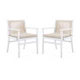 Outdoor Acacia Wood Patio Dining Armchair (Set of 2)