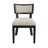 Farmhouse Style Fabric Upholstered Side Dining Chair Set
