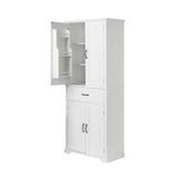 Bathroom Storage Cabinet With Doors And Drawer, Adjustable Shelf