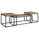 Straden 3-piece Engineered Wood Coffee Table Set Mango and Black - 700144