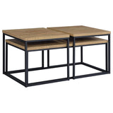 Straden 3-piece Engineered Wood Coffee Table Set Mango and Black - 700144