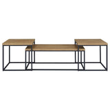 Straden 3-piece Engineered Wood Coffee Table Set Mango and Black - 700144