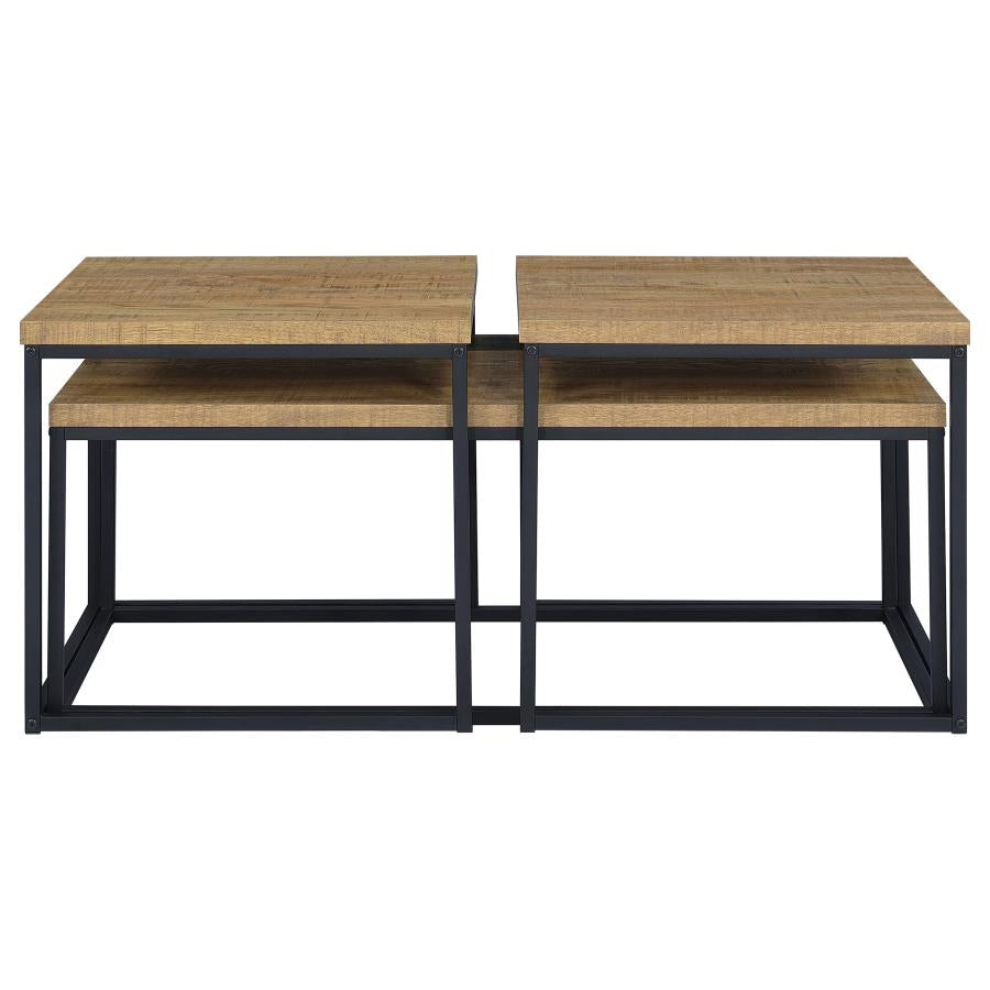 Straden 3-piece Engineered Wood Coffee Table Set Mango and Black - 700144