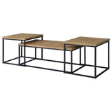 Straden 3-piece Engineered Wood Coffee Table Set Mango and Black - 700144