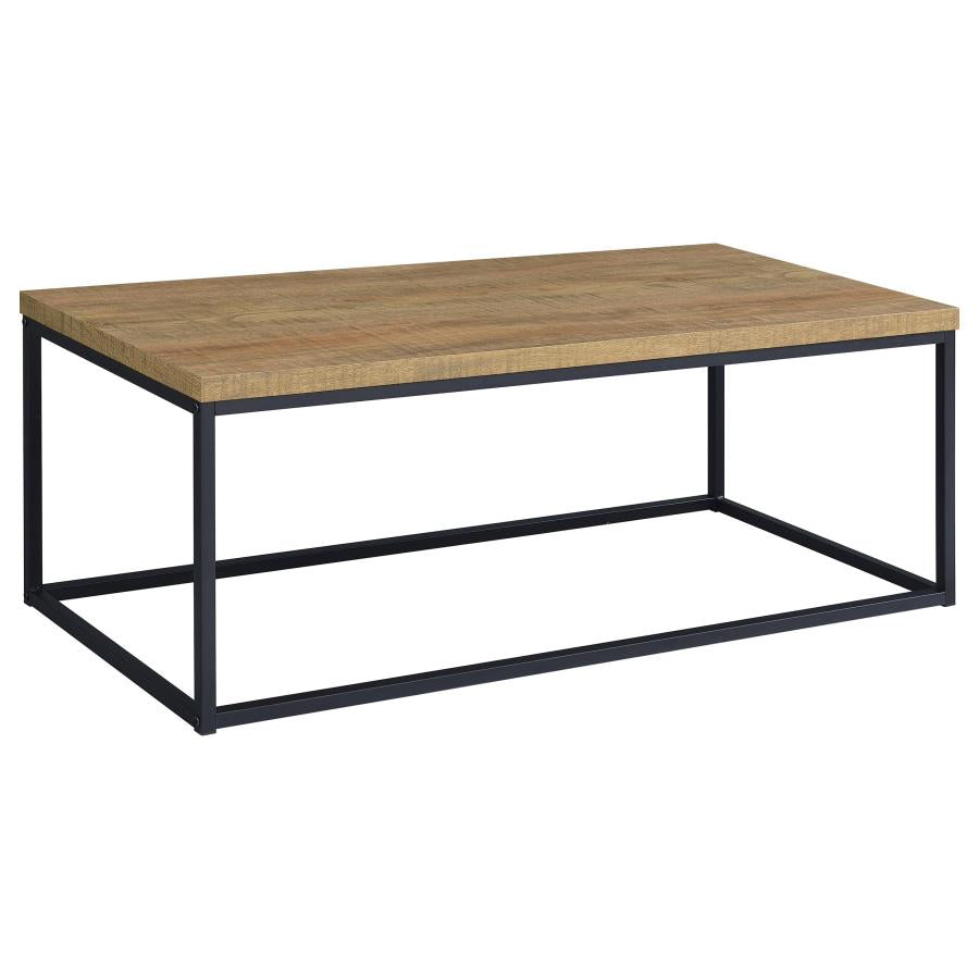 Straden 3-piece Engineered Wood Coffee Table Set Mango and Black - 700144