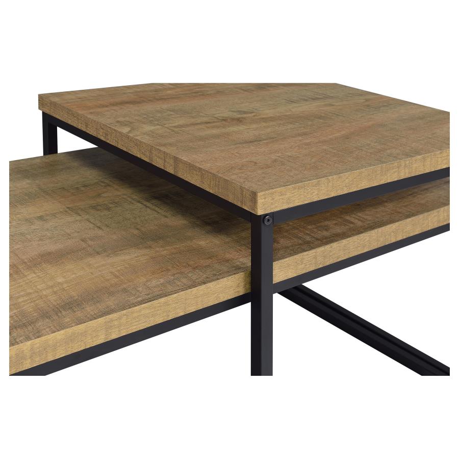 Straden 3-piece Engineered Wood Coffee Table Set Mango and Black - 700144