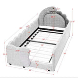 Cute Dinosaur Shaped Bed With Safety Guardrail, Toddler Frame