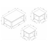 Brooks 3-piece Rectangular Coffee Table Set Cappuccino - 700285