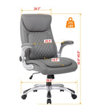 High Back Ergonomic Executive Office Chair, Adjustable Height And Lumbar Support For Home & Office - Antique Gray