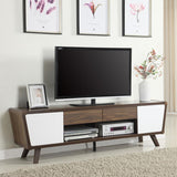 Alvin 2-door Engineered Wood 74-inch TV Stand Dark Walnut - 700793