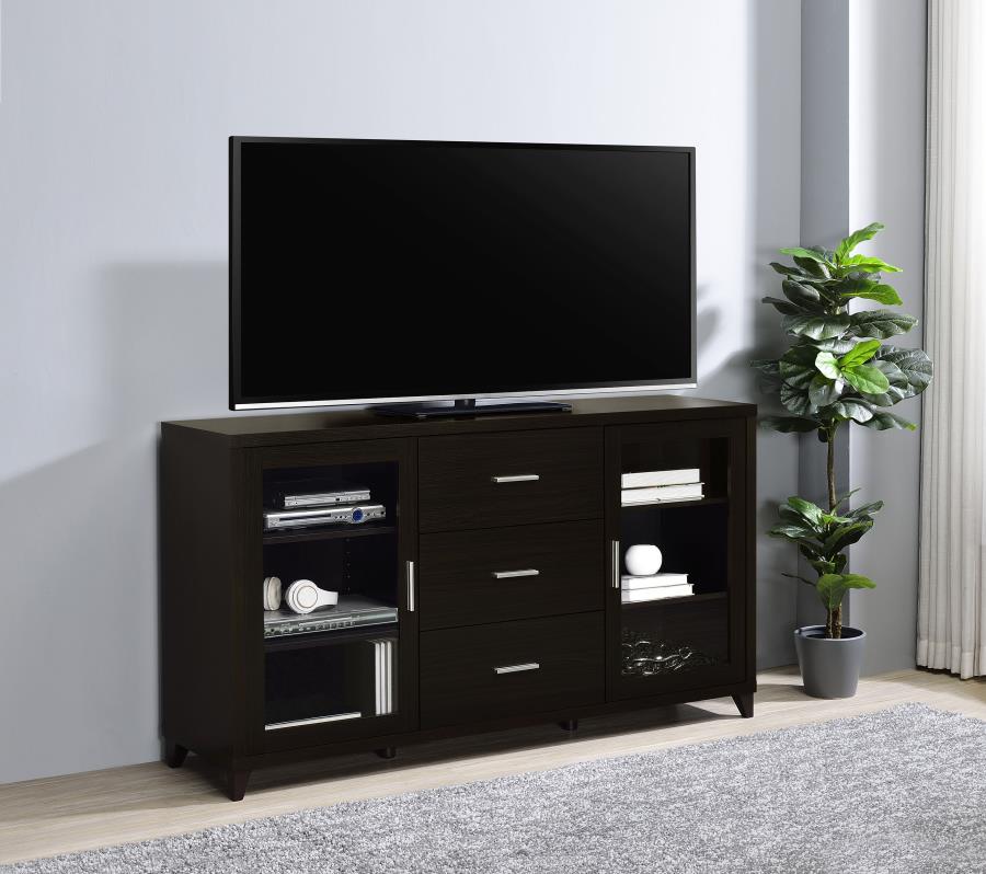 Lewes 2-door Engineered Wood 60-inch TV Stand Cappuccino - 700881