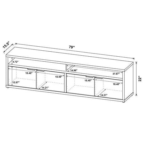 Sentnor 79-inch 4-door Engineered Wood TV Stand Media Console Mango - 700933