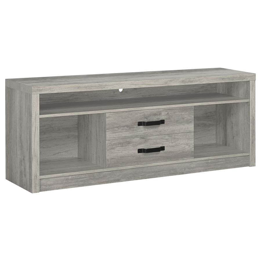 Burke 2-drawer Engineered Wood 59-inch TV Stand Grey Driftwood - 701024