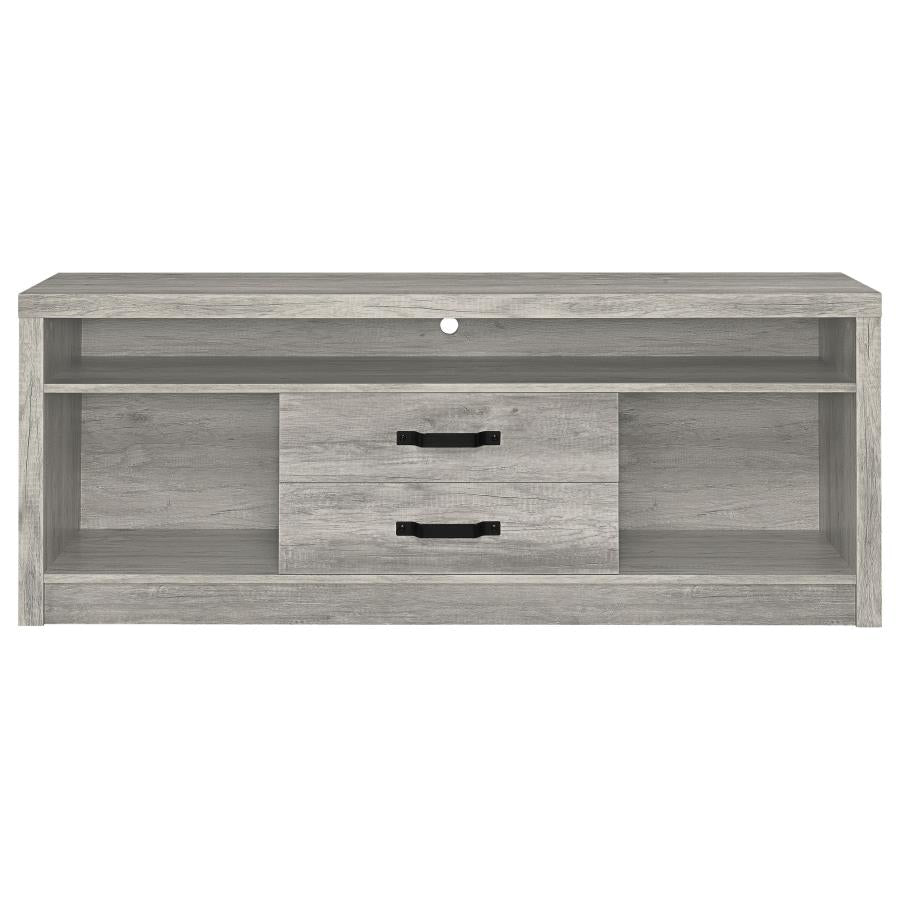 Burke 2-drawer Engineered Wood 59-inch TV Stand Grey Driftwood - 701024