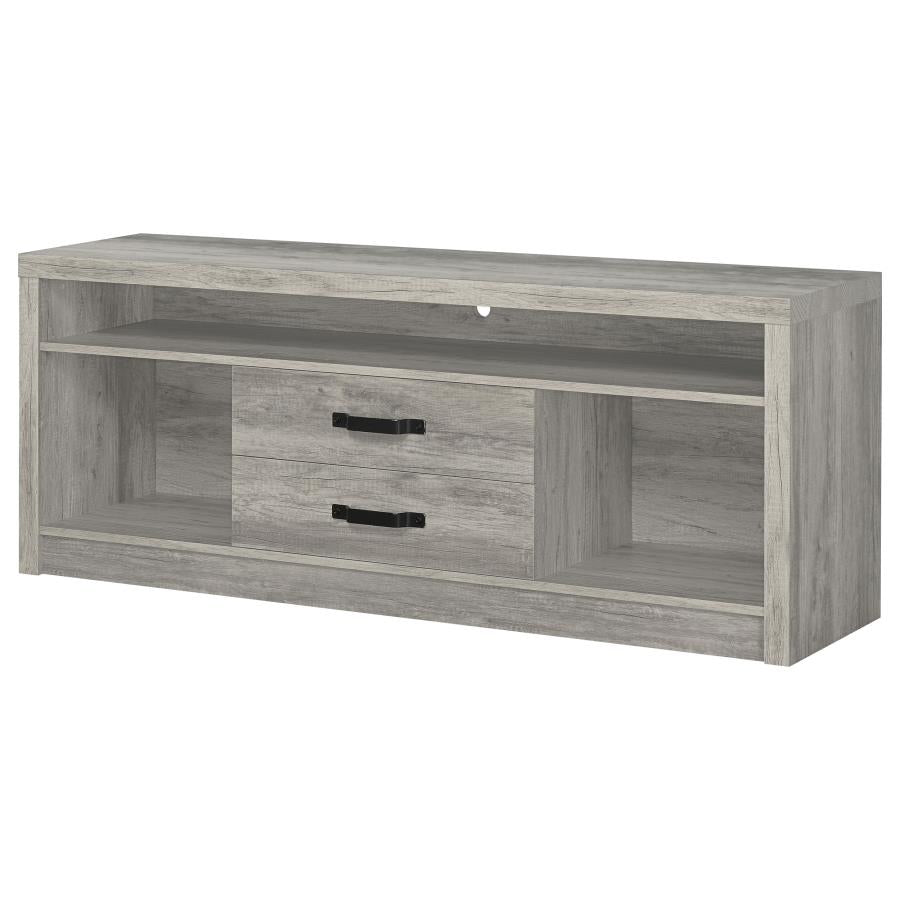 Burke 2-drawer Engineered Wood 59-inch TV Stand Grey Driftwood - 701024