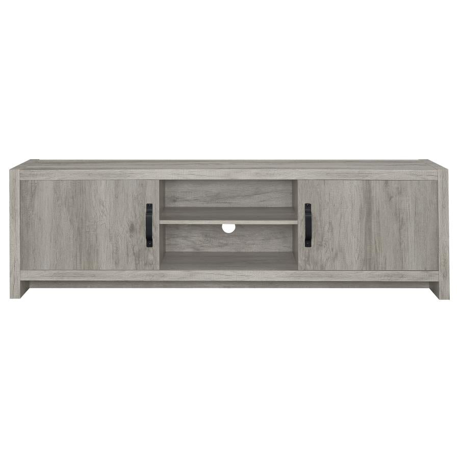 Burke 2-door Engineered Wood 71-inch TV Stand Grey Driftwood - 701025