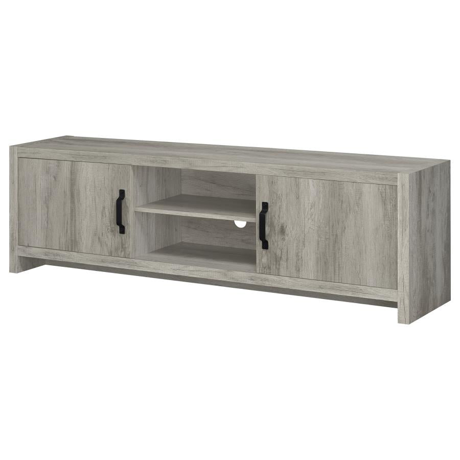 Burke 2-door Engineered Wood 71-inch TV Stand Grey Driftwood - 701025