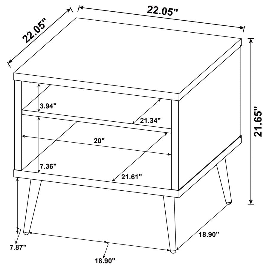 Welsh Square Engineered Wood Side End Table Distressed Pine - 701037