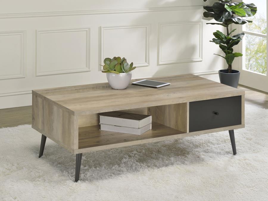 Welsh 1-drawer Engineered Wood Coffee Table Distressed Pine - 701038