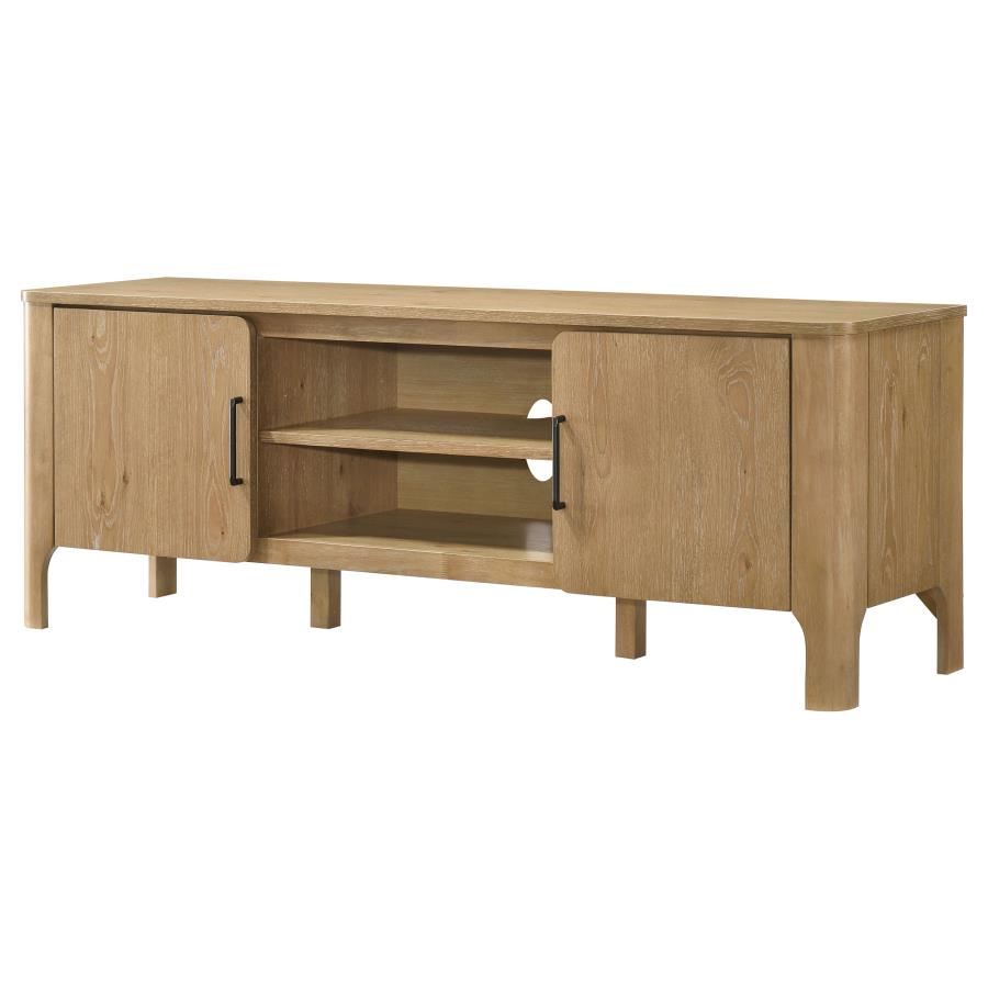 Rowe 65-inch 2-door Wood TV Stand Media Console Light Oak - 701652