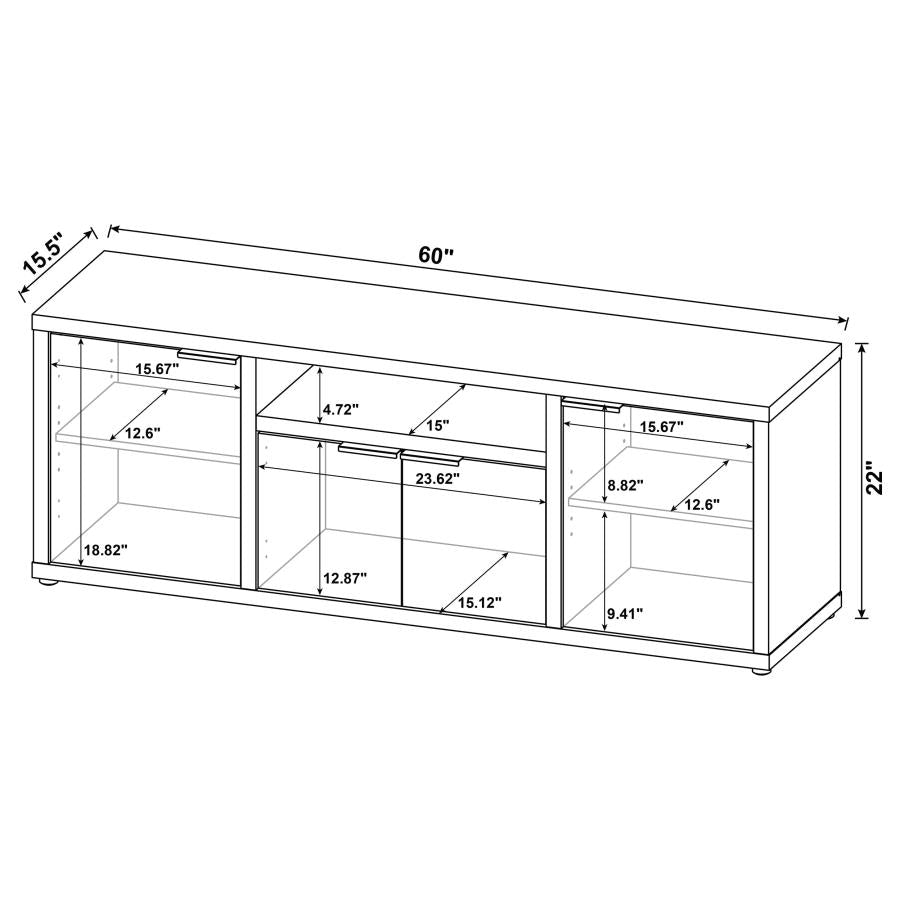 Tabby 4-door Engineered Wood 60-inch TV Stand Mango - 701702