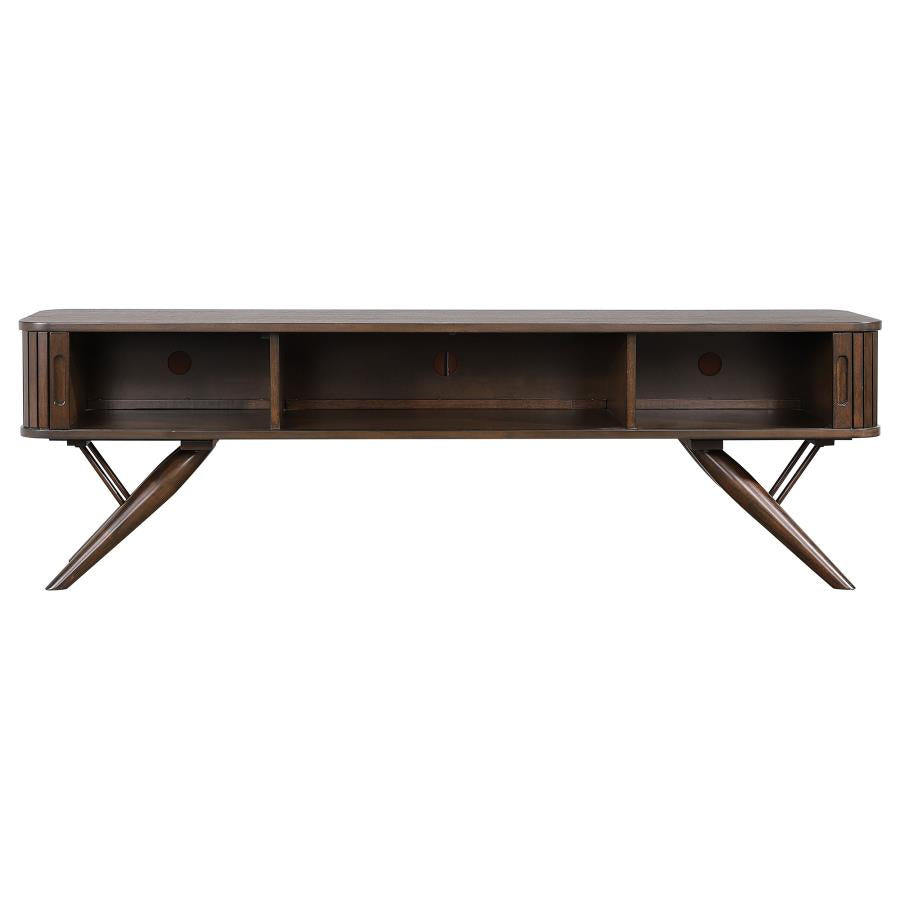 Valna Wood 71-inch TV Stand with Sliding Doors Walnut - 701713