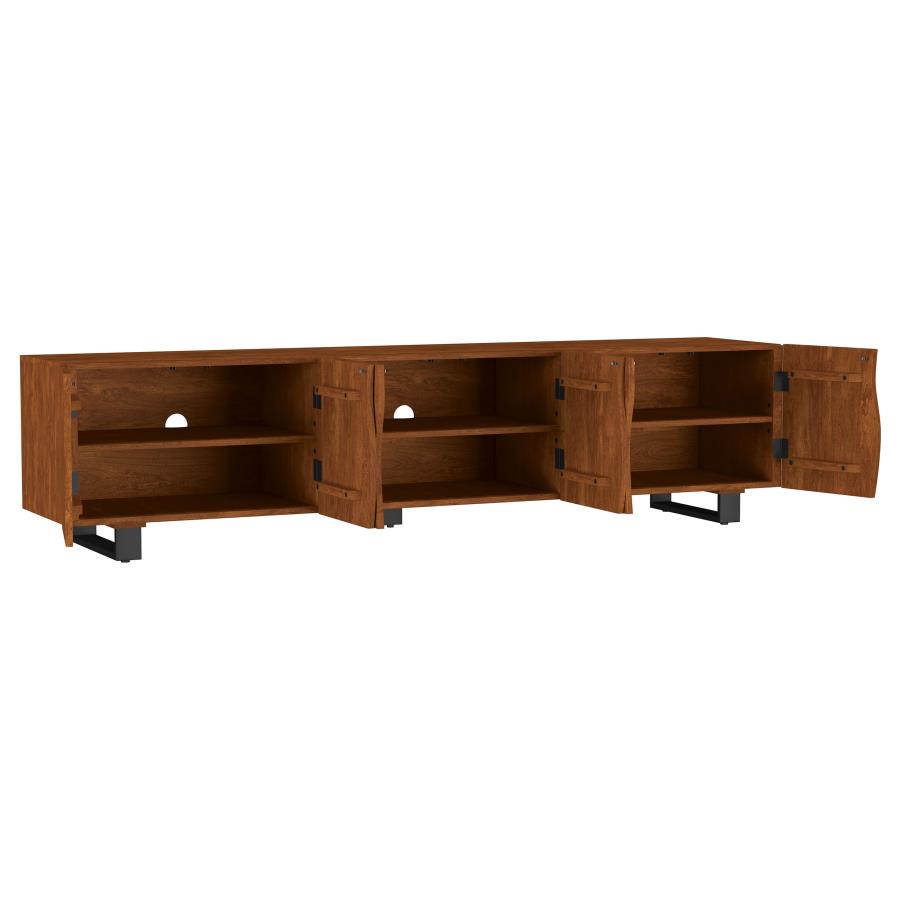 Trask 86-inch Wood TV Stand Media Console Mango Brown - 701790