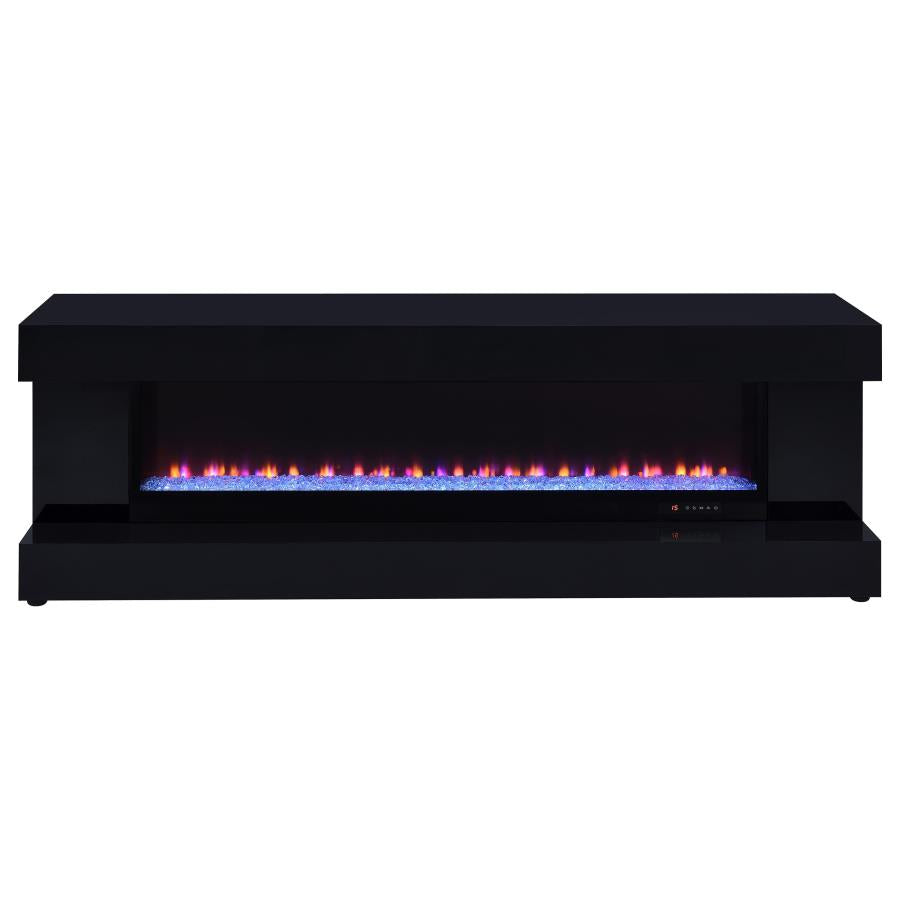 Mallory TV Stand Fireplace Console Bluetooth Speaker Black High Gloss - 701803