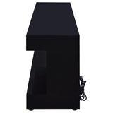 Mallory TV Stand Fireplace Console Bluetooth Speaker Black High Gloss - 701803