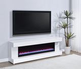 Mallory TV Stand Fireplace Console Bluetooth Speaker White High Gloss - 701813