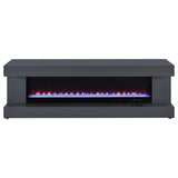 Mallory TV Stand Fireplace Console Bluetooth Speaker Grey High Gloss - 701823
