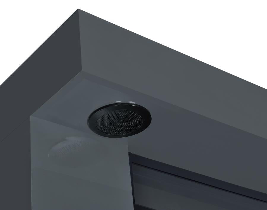 Mallory TV Stand Fireplace Console Bluetooth Speaker Grey High Gloss - 701823