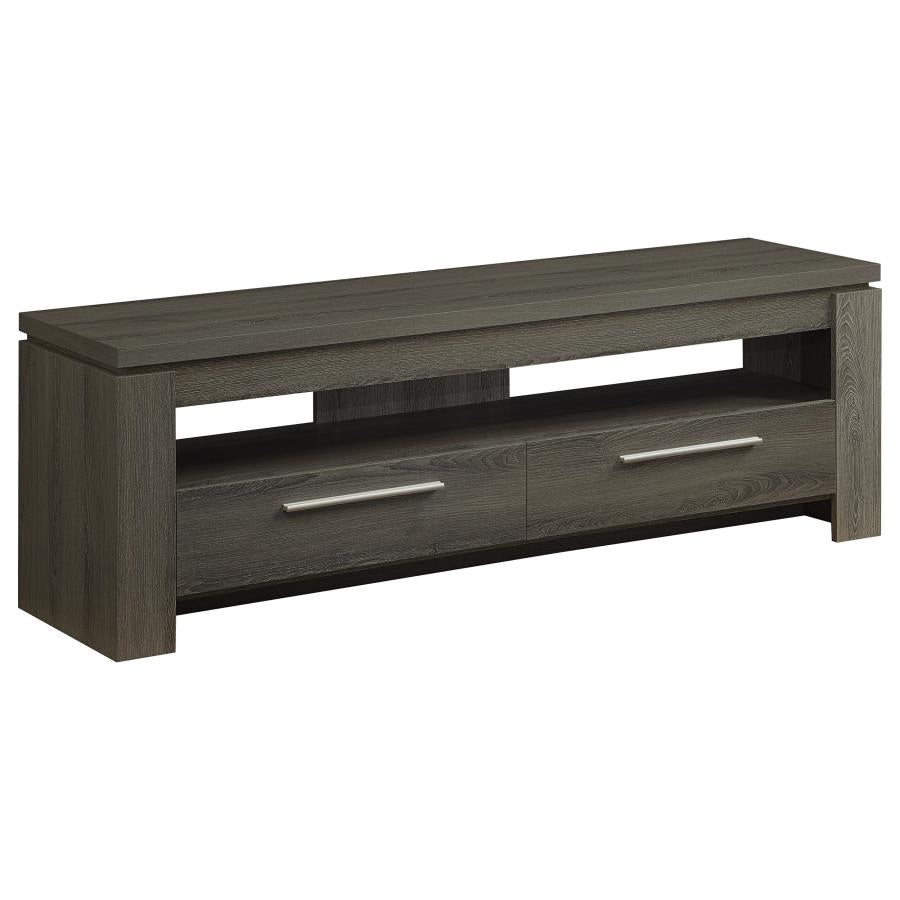 Elkton 2-drawer Engineered Wood 59-inch TV Stand Weathered Grey - 701979