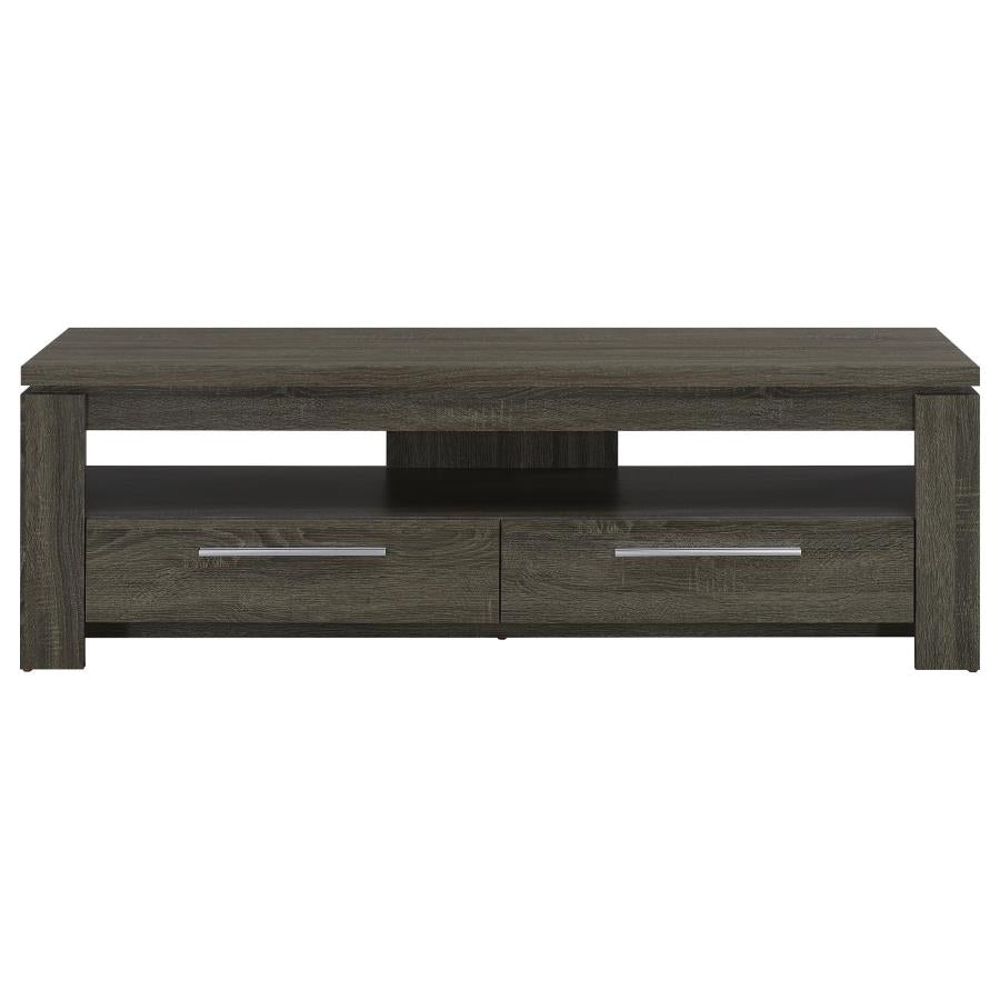 Elkton 2-drawer Engineered Wood 59-inch TV Stand Weathered Grey - 701979